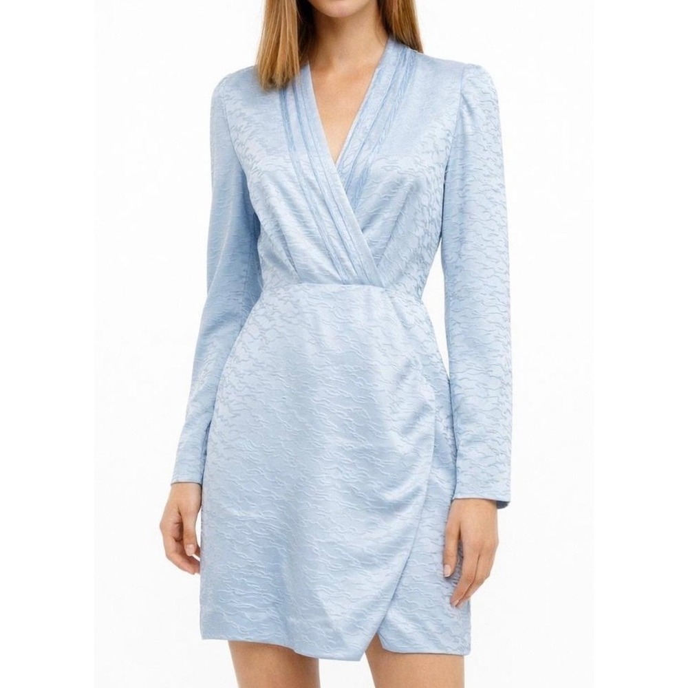 Saloni Bibi silk baby blue dress sz 4